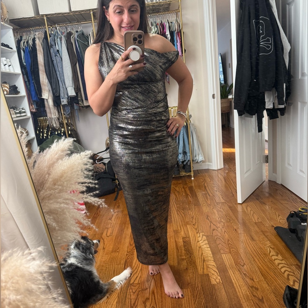 Metallic One-Shoulder Dress - Picture 2 of 3